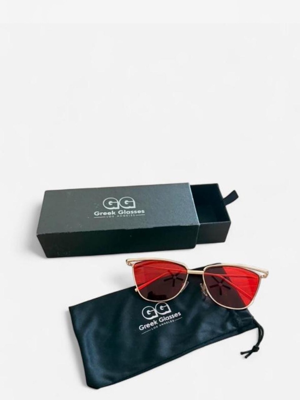Women's Greek Glasses Red Cat Eye Sunglasses
